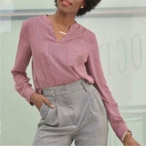 Cabi Style 5335 Franklin Patriot Striped Popover Blouse SMALL